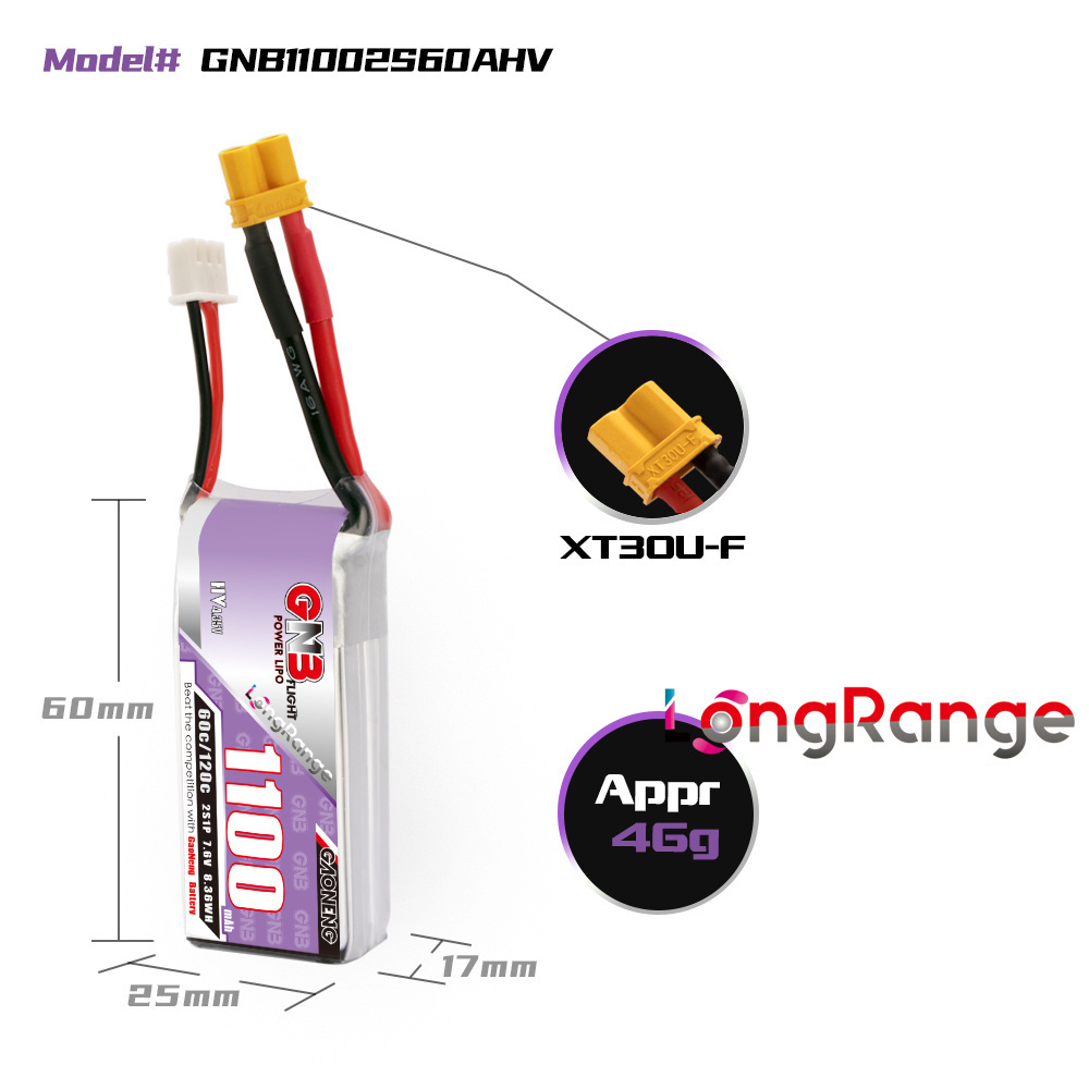 GNB 1100mAh 2S 3S 4S 6S 60C/12 - مراجعة Drone Battery Lipo وسعره